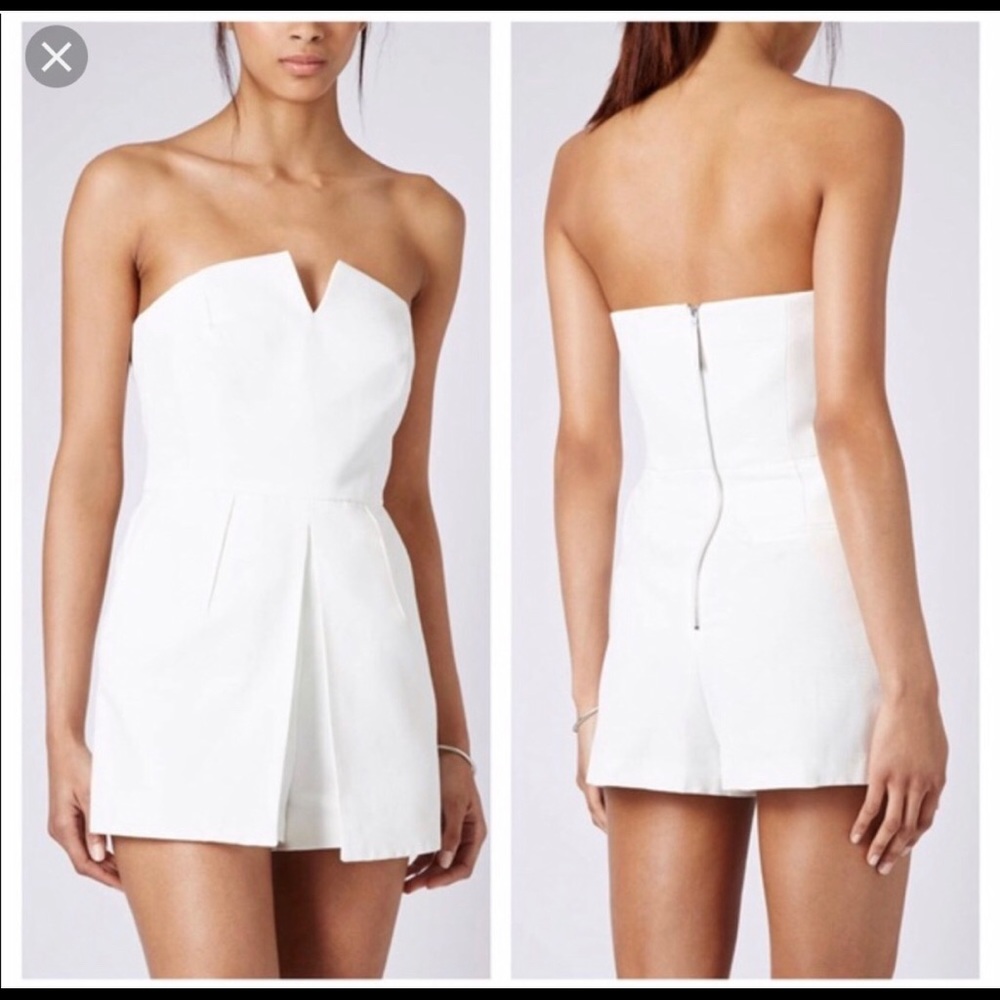 White Strapless Topshop Romper Size 6.